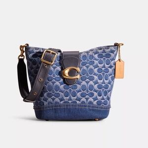 Authentic. Coach Tali bucket bag in Denim and Leather